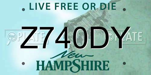 Z740DY New Hampshire License Plate