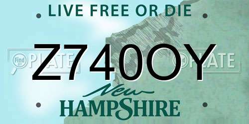 Z740OY New Hampshire License Plate