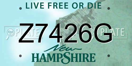 Z7426G New Hampshire License Plate
