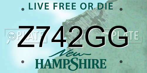 Z742GG New Hampshire License Plate