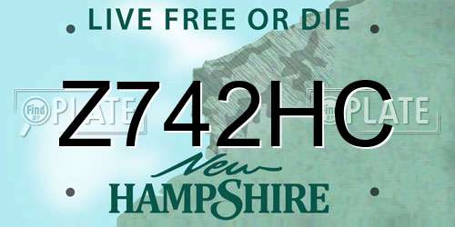 Z742HC New Hampshire License Plate