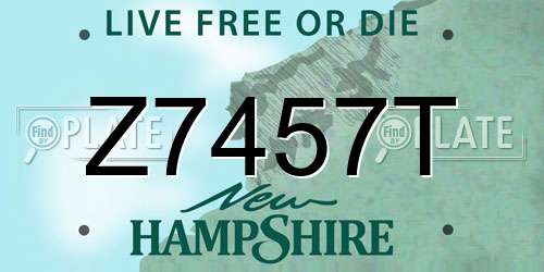 Z7457T New Hampshire License Plate