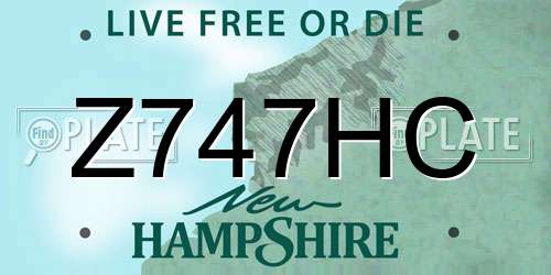 Z747HC New Hampshire License Plate