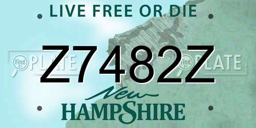 Z7482Z New Hampshire License Plate