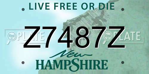 Z7487Z New Hampshire License Plate
