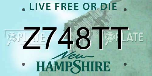 Z748TT New Hampshire License Plate