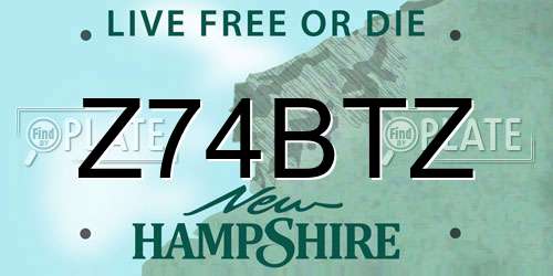Z74BTZ New Hampshire License Plate