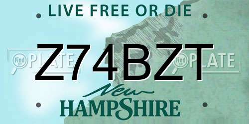 Z74BZT New Hampshire License Plate