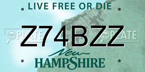 Z74BZZ New Hampshire License Plate