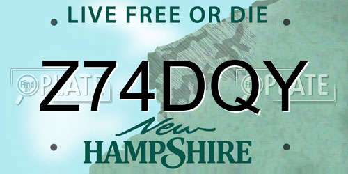 Z74DQY New Hampshire License Plate