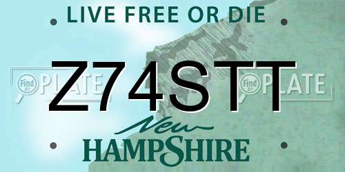 Z74STT New Hampshire License Plate