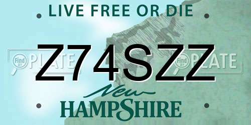 Z74SZZ New Hampshire License Plate