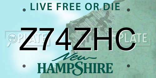 Z74ZHC New Hampshire License Plate