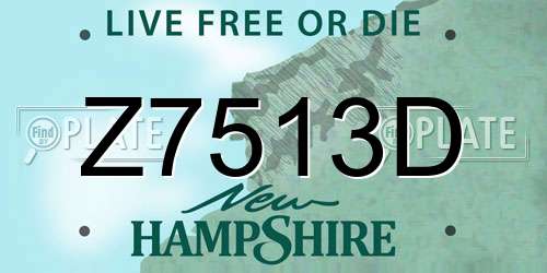 Z7513D New Hampshire License Plate