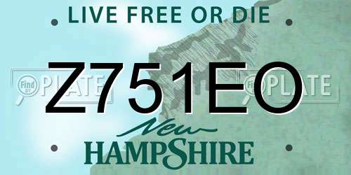 Z751EO New Hampshire License Plate