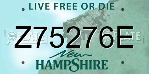 Z75276E New Hampshire License Plate