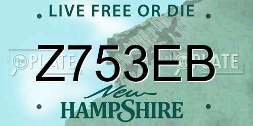 Z753EB New Hampshire License Plate