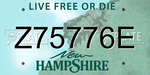 Z75776E New Hampshire License Plate