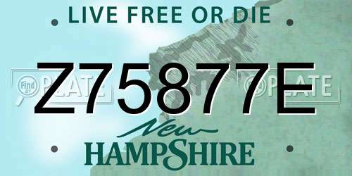 Z75877E New Hampshire License Plate