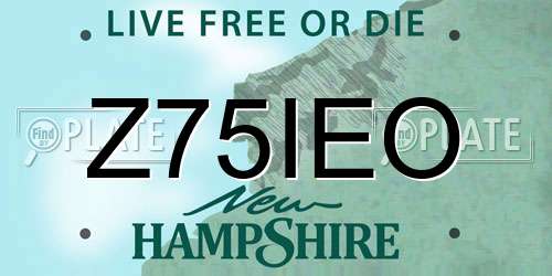 Z75IEO New Hampshire License Plate