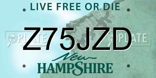 Z75JZD New Hampshire License Plate
