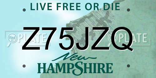 Z75JZQ New Hampshire License Plate
