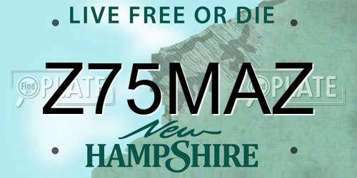 Z75MAZ New Hampshire License Plate