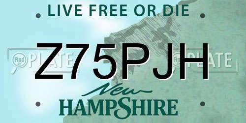 Z75PJH New Hampshire License Plate