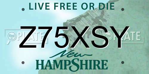 Z75XSY New Hampshire License Plate
