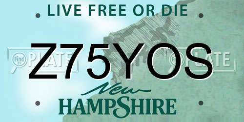 Z75YOS New Hampshire License Plate