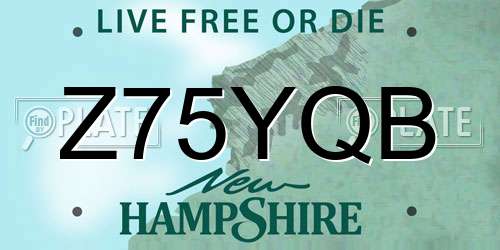 Z75YQB New Hampshire License Plate