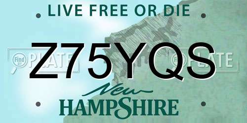 Z75YQS New Hampshire License Plate