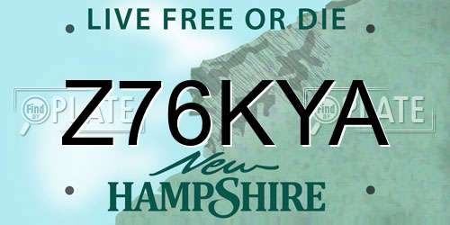Z76KYA New Hampshire License Plate
