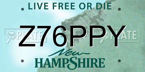 Z76PPY New Hampshire License Plate