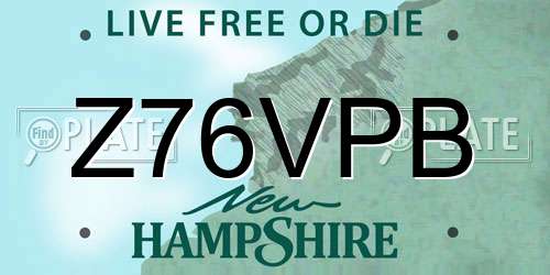 Z76VPB New Hampshire License Plate