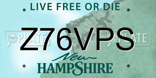 Z76VPS New Hampshire License Plate