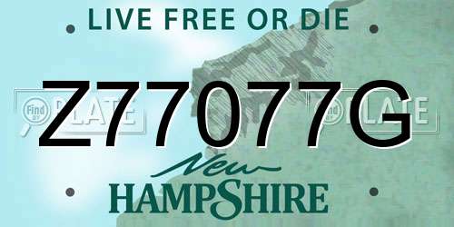 Z77077G New Hampshire License Plate