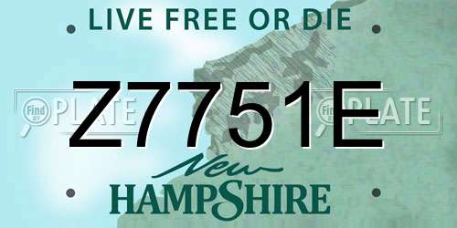 Z7751E New Hampshire License Plate