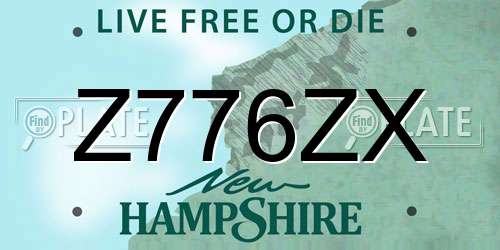Z776ZX New Hampshire License Plate