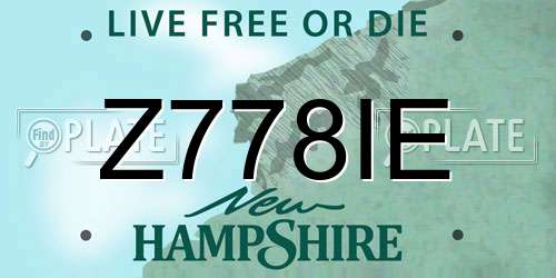 Z778IE New Hampshire License Plate