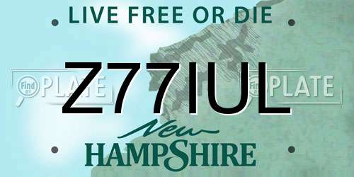 Z77IUL New Hampshire License Plate