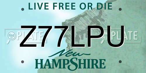 Z77LPU New Hampshire License Plate