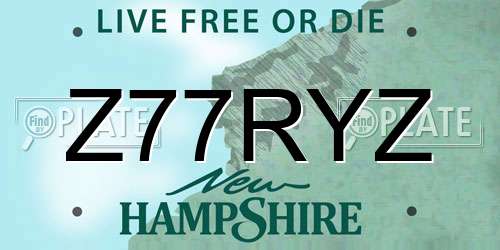 Z77RYZ New Hampshire License Plate