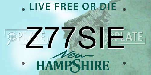 Z77SIE New Hampshire License Plate