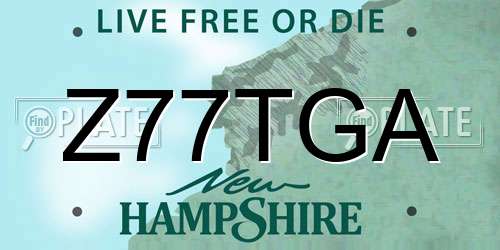 Z77TGA New Hampshire License Plate