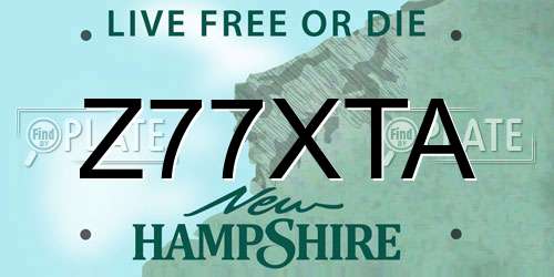 Z77XTA New Hampshire License Plate