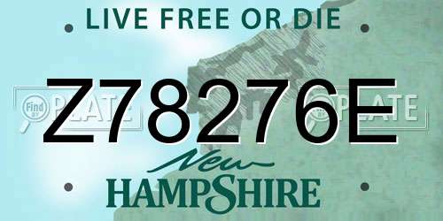 Z78276E New Hampshire License Plate