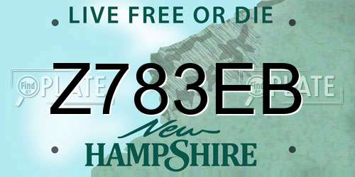 Z783EB New Hampshire License Plate