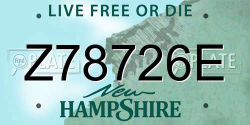 Z78726E New Hampshire License Plate