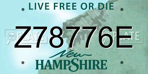 Z78776E New Hampshire License Plate